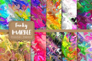 Download Free Totally Funky Digital Marble Papers For Crafts