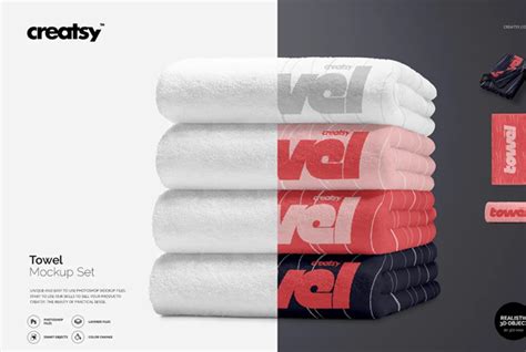 Download Free Towel Mockup Set PSD Templates TIFF Files