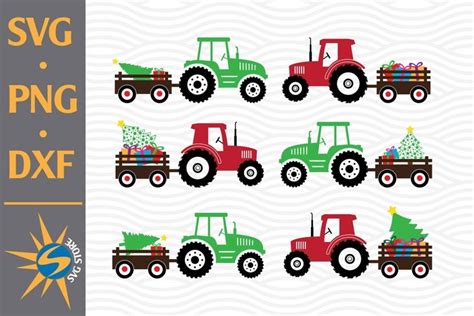 Download Free Tractor Christmas SVG, PNG, DXF Digital Files Include Cut Files