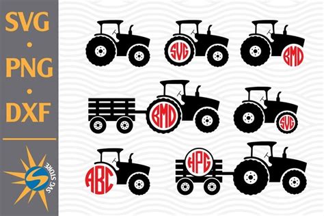 Download Free Tractor Monogram SVG, PNG, DXF Digital Files Include For Cricut