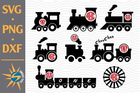 Download Free Train Monogram SVG, PNG, DXF Digital Files Include Commercial Use DXF Files