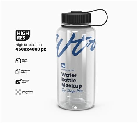 Download Free Transparent Water Bottle Mockup PSD Generator PSD Files