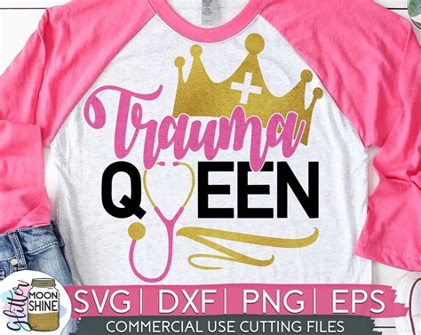 Download Free Trauma Queen Cricut SVG DXF Files