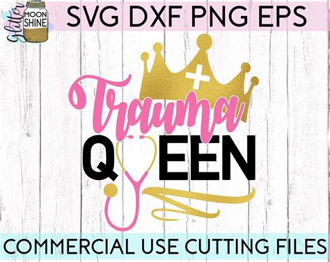 Download Free Trauma Queen Silhouette DXF Files