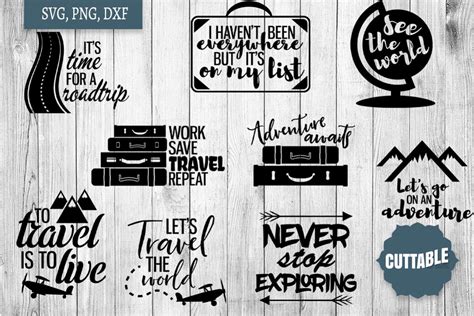 Download Free Travel SVG Adventure Quote Vector Typography DXF Files