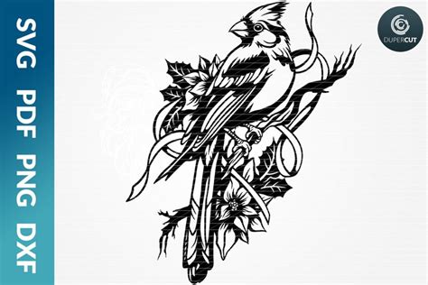 Download Free Tree/Cardinals/Bird/Christmas Files DXF Files