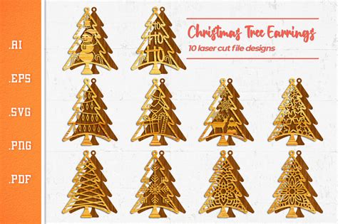 Download Free Tree Earrings SVG Cut File Templates Commercial Use Free PSD Mockups