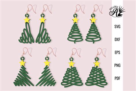 Download Free Tree Earrings SVG Cut File Templates Files Free PSD Mockups
