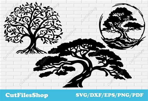Download Free Tree SVG / DXF / EPS Files Silhouette DXF Files