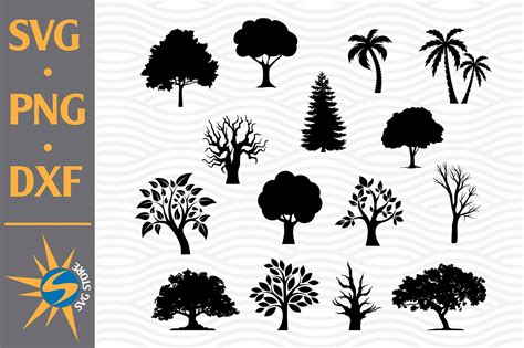 Download Free Tree Silhouette SVG, PNG, DXF Digital Files Include For Crafts