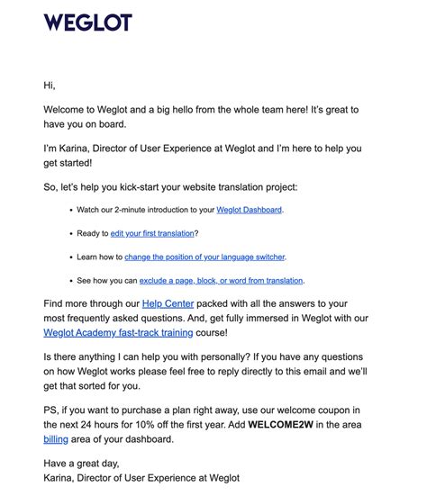 Free Trial Email Template