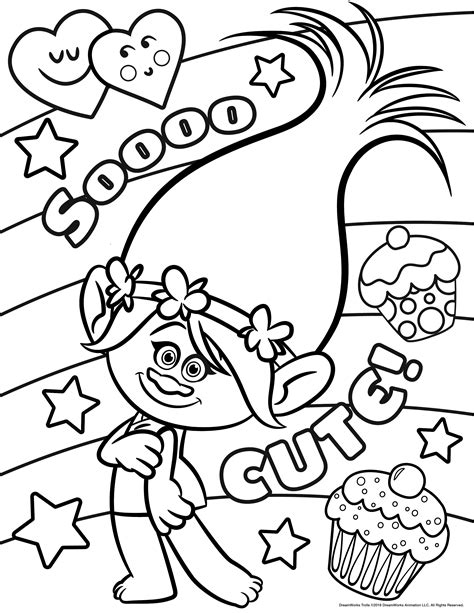 Free Trolls Movie Coloring Pages