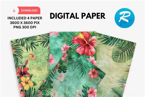 Download Free Tropical Digital Backgrounds Commercial Use DXF Files