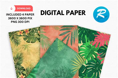 Download Free Tropical Digital Backgrounds Printable