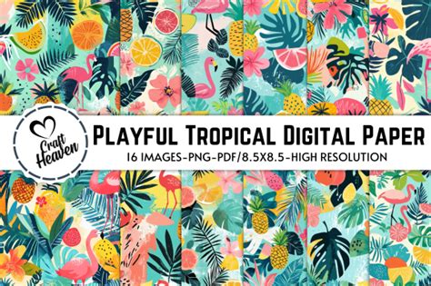 Download Free Tropical Digital Backgrounds for Cricut Machine