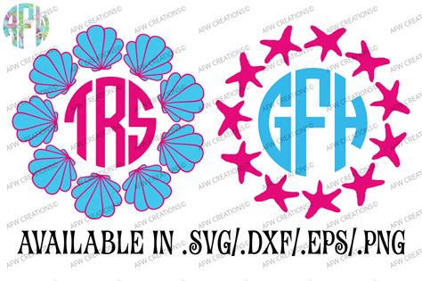 Download Free Tropical Fish Monograms - SVG, DXF, EPS Cut File Commercial Use For Crafts