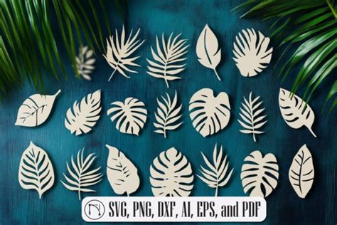 Download Free Tropical Leaves SVG Bundle Files DXF Files