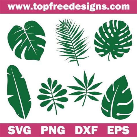 Download Free Tropical leaves SVG DXF Files