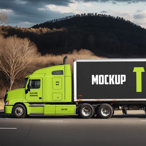 Download Free Truck Mockup - Back View PSD Generator Free PSD Mockups