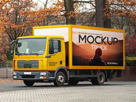 Download Free Truck Mockup - Back View PSD PSD Yellowimages Free PSD Mockups