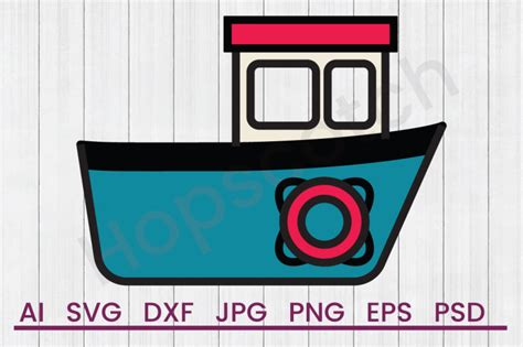 Download Free Tugboat - SVG File, DXF File Commercial Use For Crafts