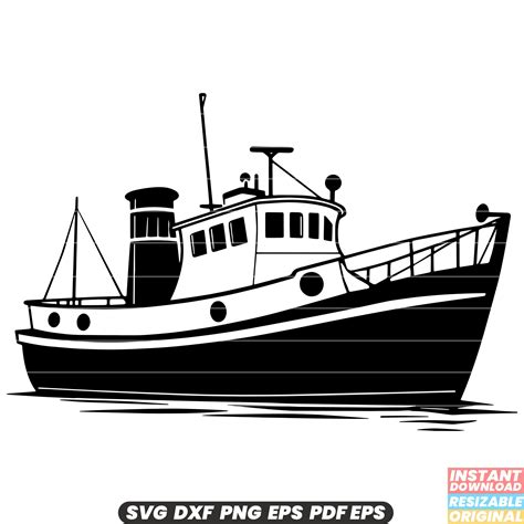 Download Free Tugboat - SVG File, DXF File Cut Files