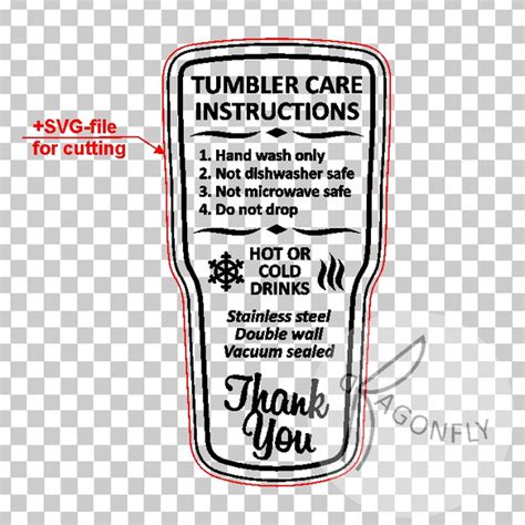 Download Free Tumbler Cup Care Printable PDF File For Business DXF Files