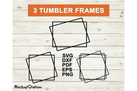 Download Free Tumbler Frame SVG Template, Frame Cut File DXF Files For Crafts