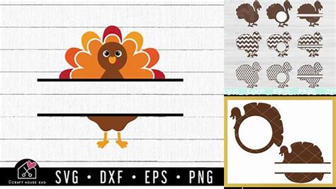 Download Free Turkey, Turkey Split-Monogram, Thanksgiving Files DXF Files