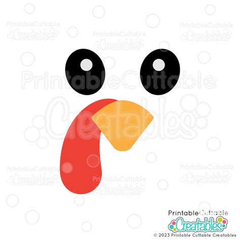 Download Free Turkey Face Set SVG Cut File Creativefabrica