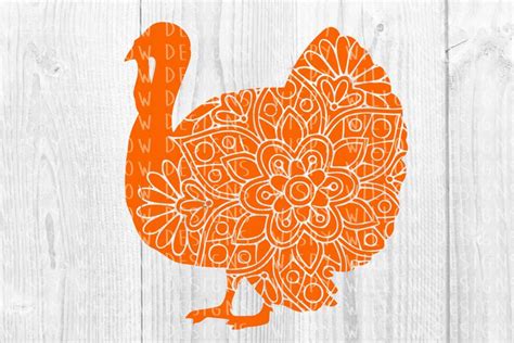 Download Free Turkey Floral Mandala, Fall Animal Cut File Files For Crafts
