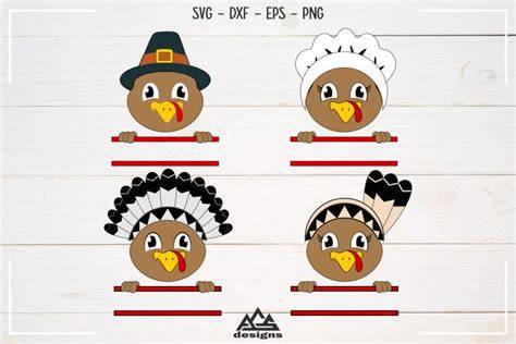 Download Free Turkey Pilgrim Thanksgiving Split Frame Svg Design Easy Edite