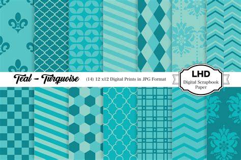 Download Free Turquoise Digital Paper Crafts