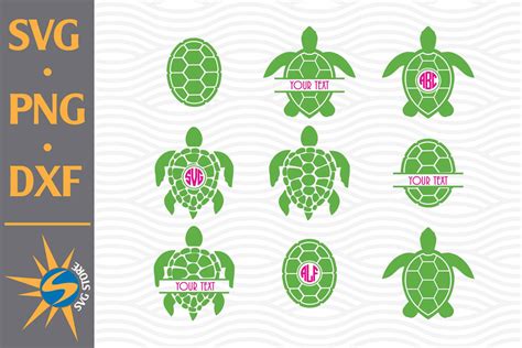 Download Free Turtles Monogram SVG, PNG, DXF Digital Files Include For Cricut