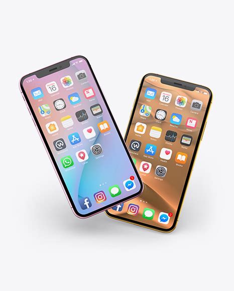 Download Free Two Apple iPhones X Mockup PSD Generator