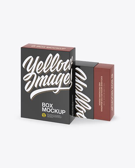 Download Free Two Glossy Boxes Mockup - Half Side View PSD Generator