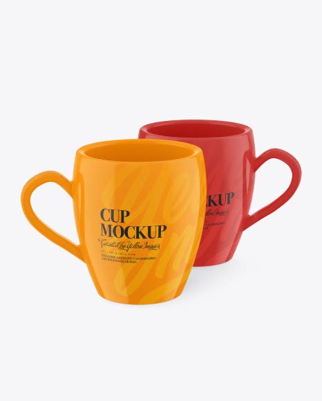 Download Free Two Glossy Cups Mockup PSD Object Mockups PSD Files