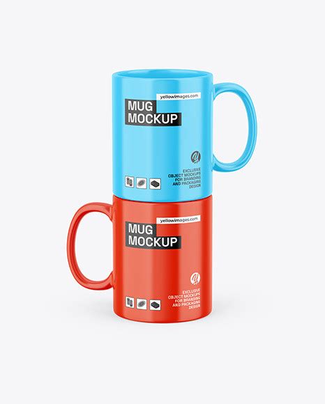 Download Free Two Glossy Mugs Mockup PSD Generator PSD Files