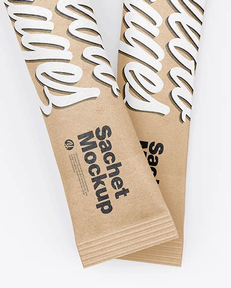 Download Free Two Kraft Stick Sachets Mockup PSD Generator PSD Files