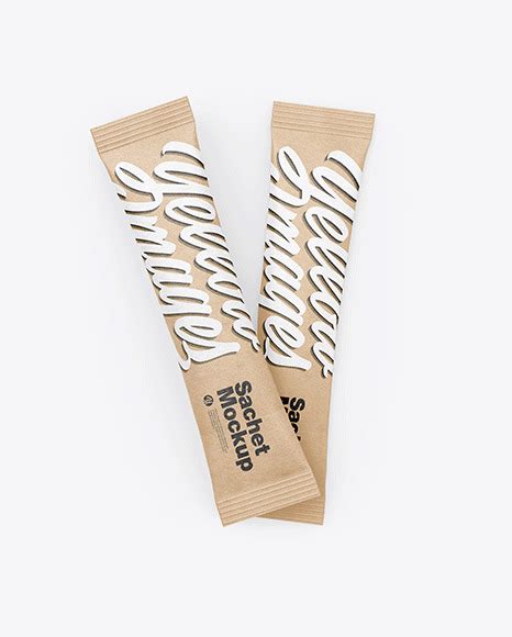 Download Free Two Kraft Stick Sachets Mockup PSD PSD Yellowimages PSD Files