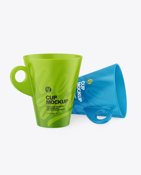Download Free Two Matte Cups Mockup PSD Object Mockups Free PSD Mockups