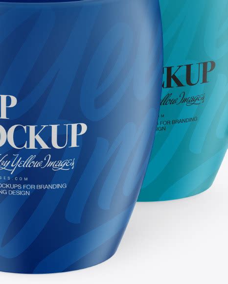 Download Free Two Matte Cups Mockup PSD Object Mockups PSD Files