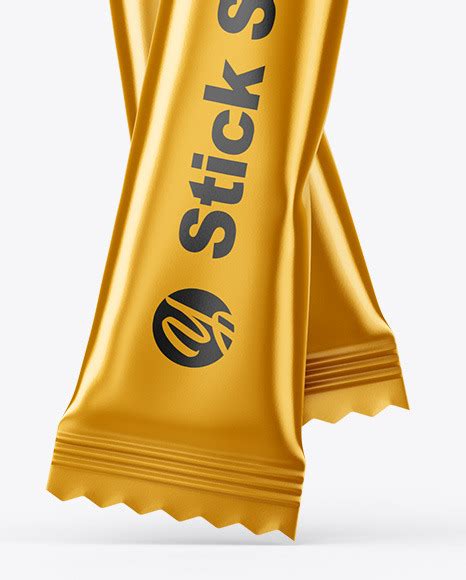 Download Free Two Matte Metallic Stick Sachets Mockup PSD Generator PSD Files