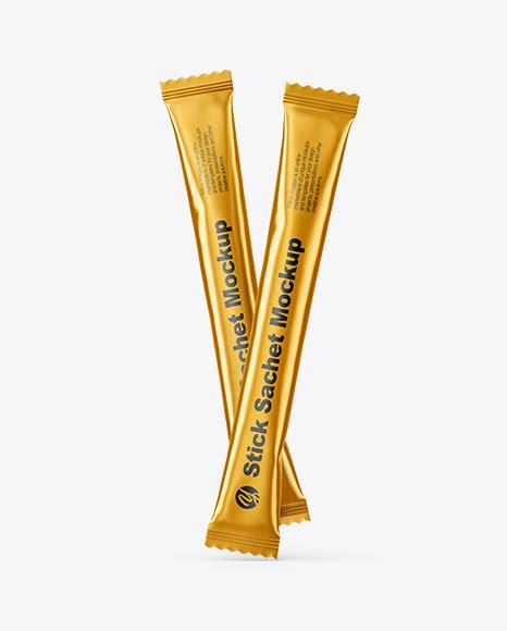 Download Free Two Matte Metallic Stick Sachets Mockup PSD PSD Yellowimages PSD Files