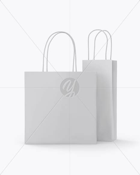 Download Free Two Matte Paper Bags Mockup - Half Side View PSD Generator
