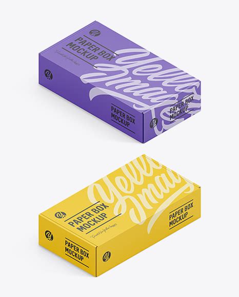 Download Free Two Matte Paper Boxes Mockup PSD Yellowimages