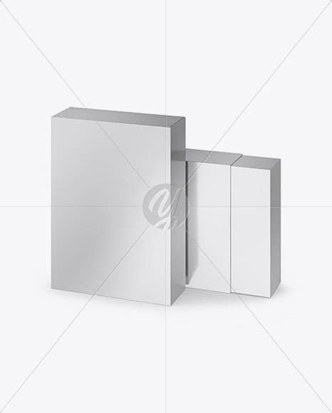 Download Free Two Metallic Boxes Mockup - Half Side View PSD Generator