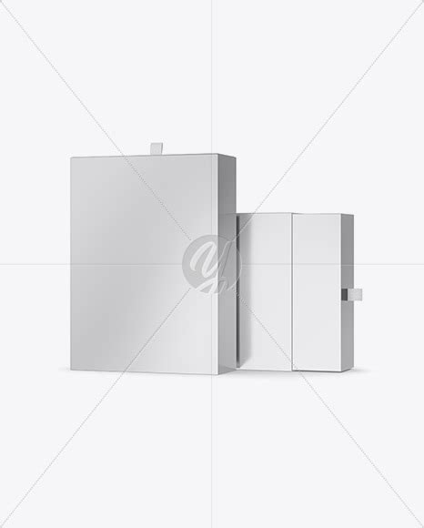 Download Free Two Metallic Boxes Mockup W/ Label - Half Side View PSD Generator