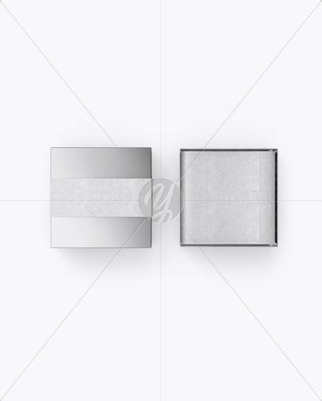Download Free Two Metallic Boxes with Label Mockup - Top View PSD Mockup Templates