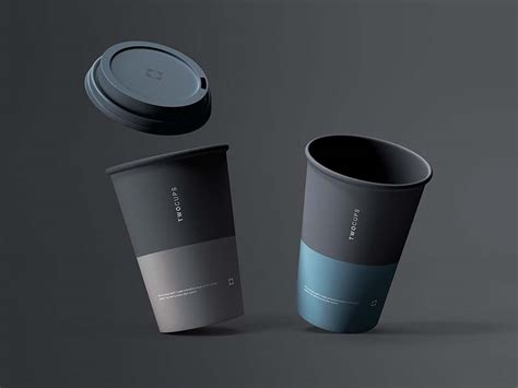 Download Free Two Metallic Cups Mockup PSD Object Mockups Free PSD Mockups